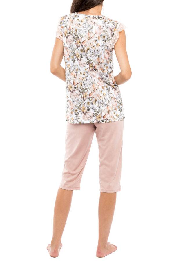 Γυναικεία πιτζάμα αμάνικη - καπρι Pink Label S1128