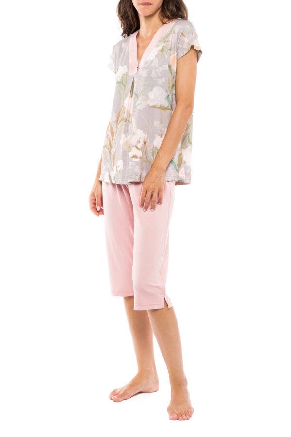Γυναικεία πιτζάμα κοντο μανικι - καπρι Pink Label S1137