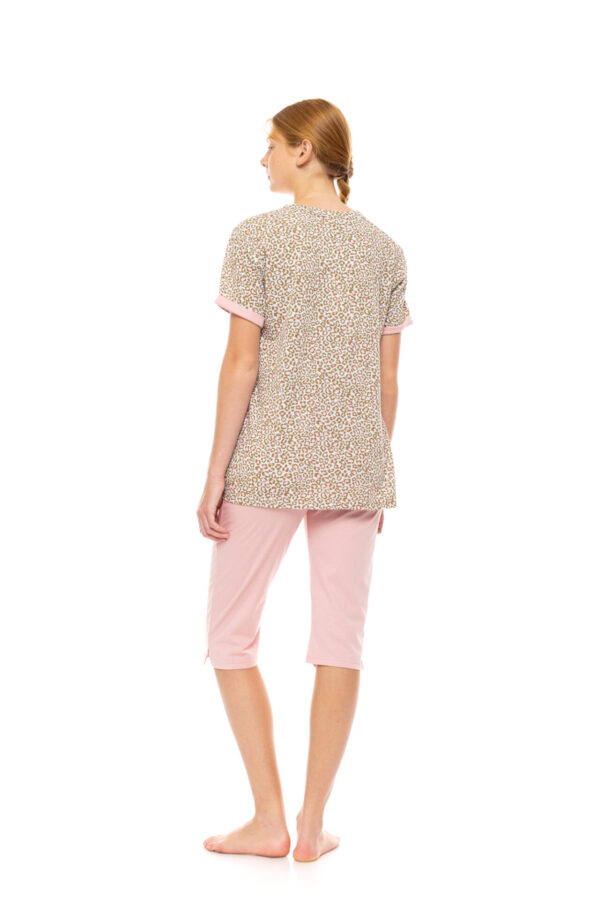 Γυναικεία πιτζάμα κοντό μανίκι - κάπρι Pink Label s1469